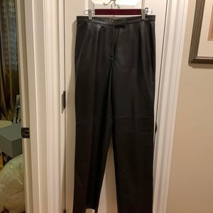 Anne Klein Leather Pants Black $495 Sz 10